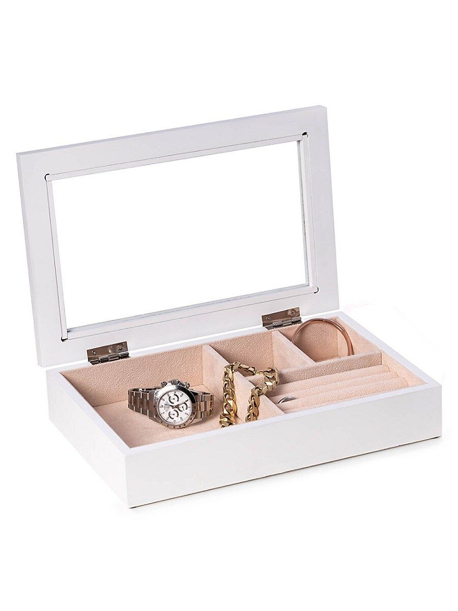 Bey-Berk White Solid Wood Jewelry Box - White | Saks Fifth Avenue OFF 5TH
