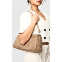 boohoo Women's Slouchy Faux Suede Shoulder Bag in Taupe | Boohoo.com (UK & IE)