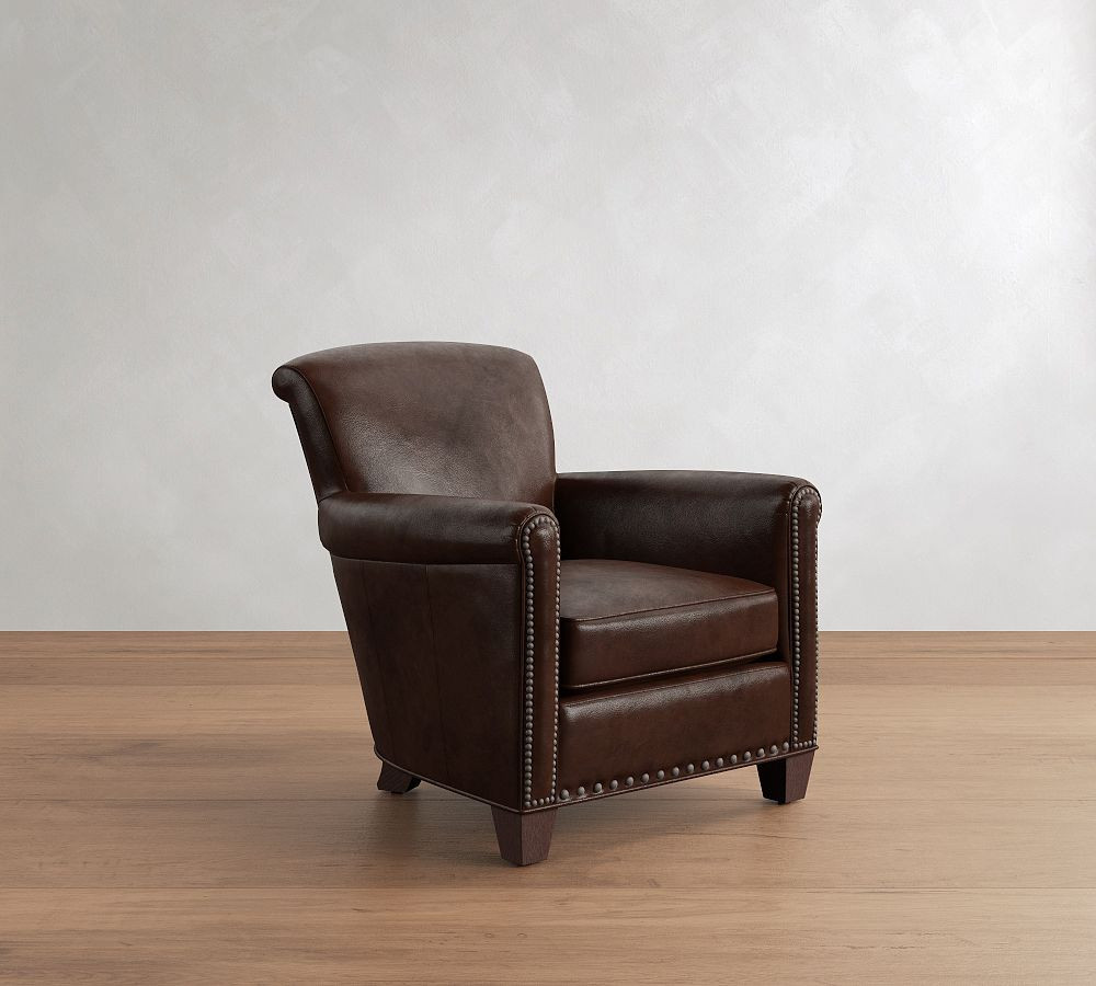 Irving Roll Arm Leather Chair | Pottery Barn (US)