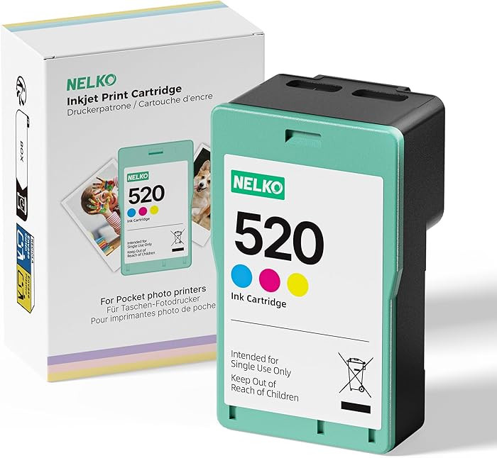 Nelko 520 Genuine Color Ink Cartridges, High-Yield Ink Cartridge Compatible with PP01 &PP03 Photo... | Amazon (US)