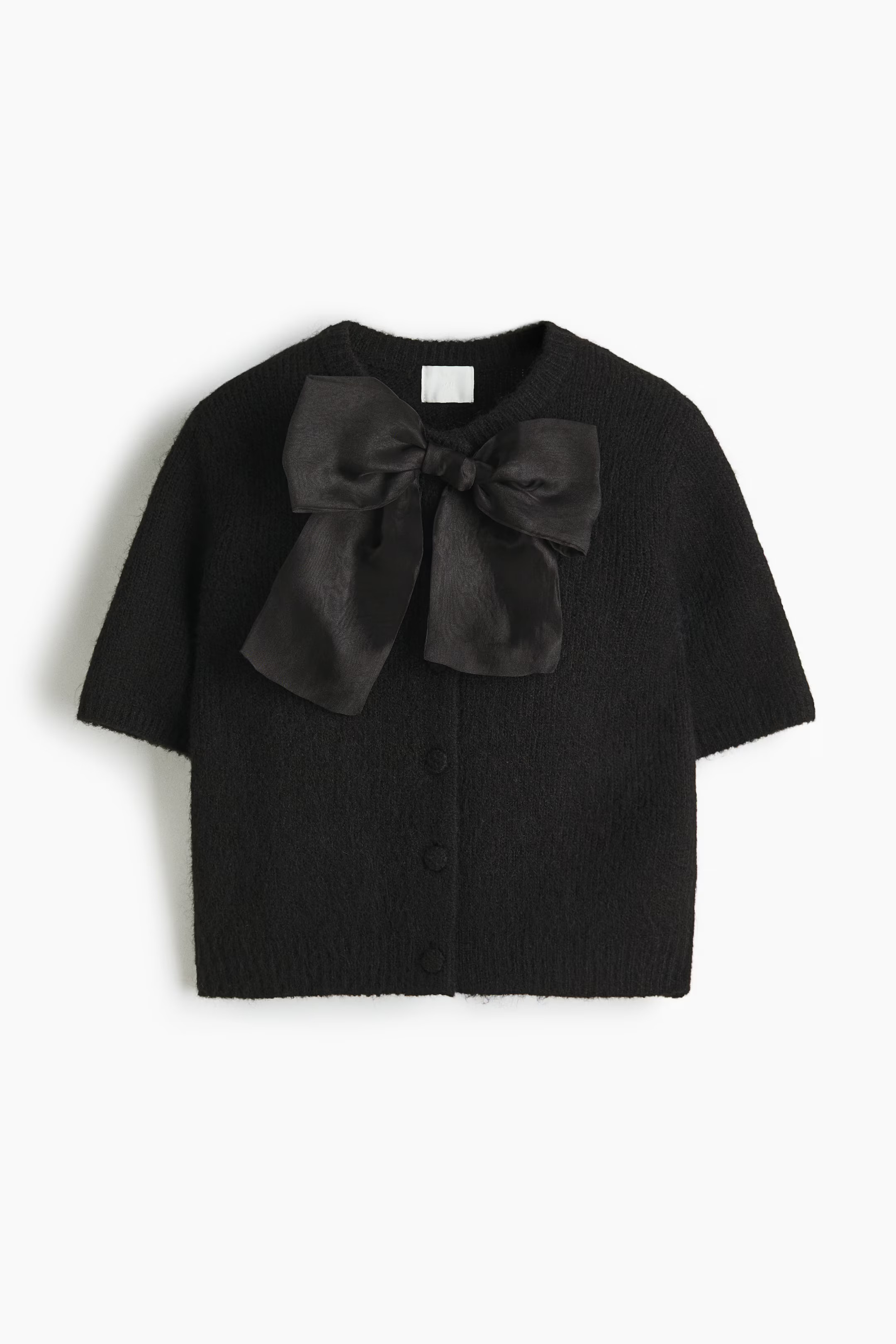 Bow-detail knitted cardigan | H&M (UK, MY, IN, SG, PH, TW, HK)