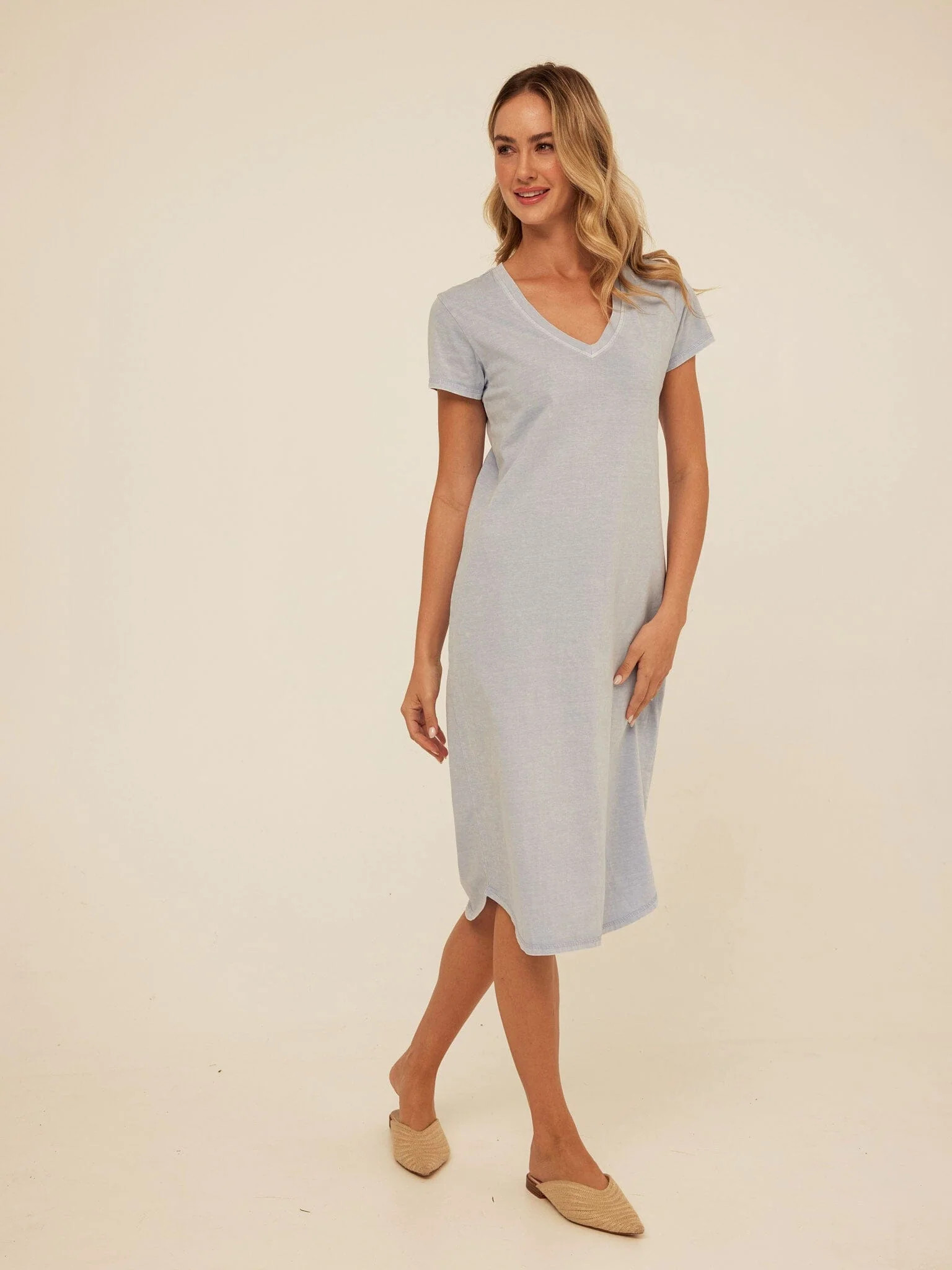 Ethel Mineral Wash Eco Jersey Midi Dress | Threads 4 Thought