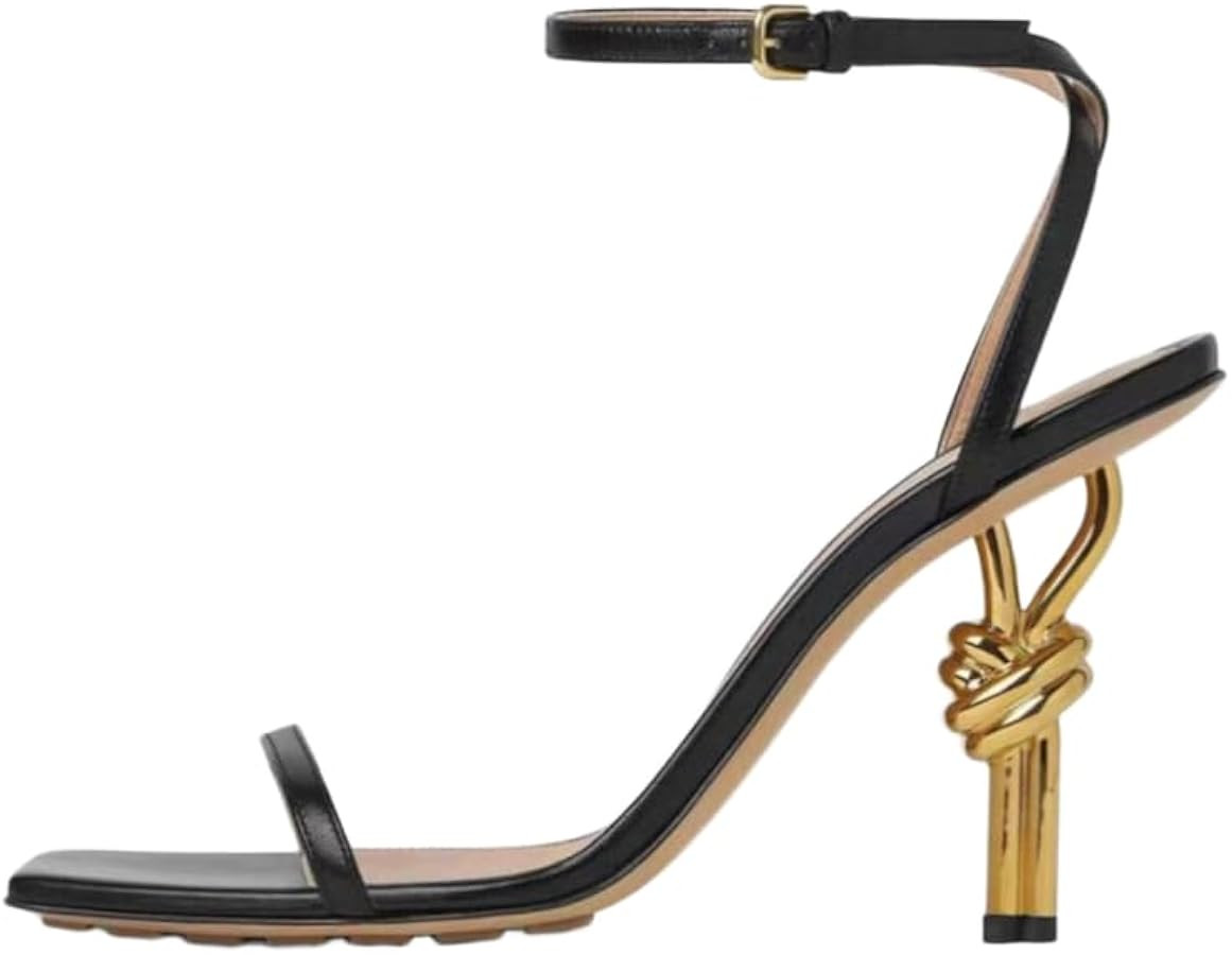 Women's Square Toe Open Toe Ankle Strap Backless Mid Stiletto Heels Women Summer Sandals Elegant ... | Amazon (US)