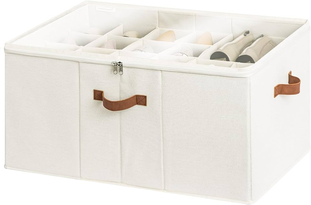 StorageWorks Shoe Organizer for Closet, Extra Large Fabric Shoe Storage Bins with Clear Cover, Ad... | Amazon (US)