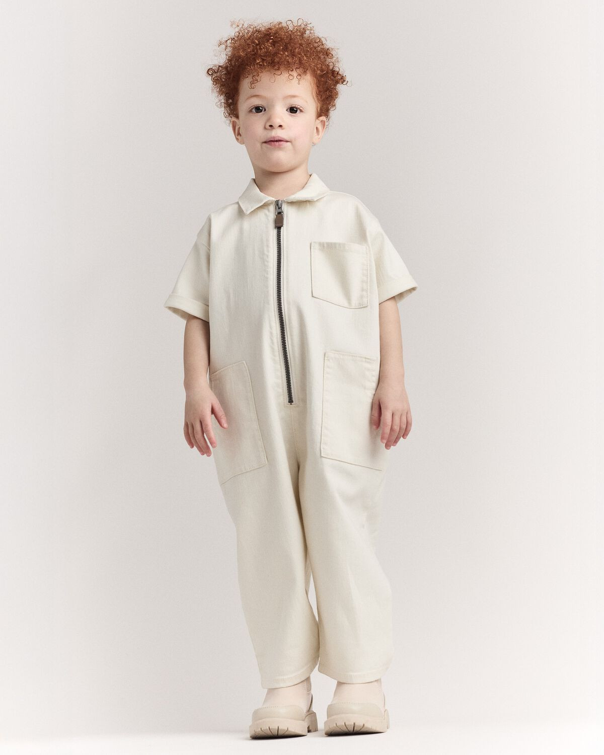 Toddler Day Out™ Cropped Jumpsuit - Cream | Carter's Inc