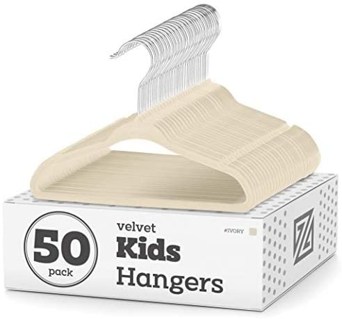 Premium Kids Velvet Hangers (14” Inch - 50 Pack) Nonslip Kids Hangers, Ultra Slim Space-Saving ... | Amazon (US)