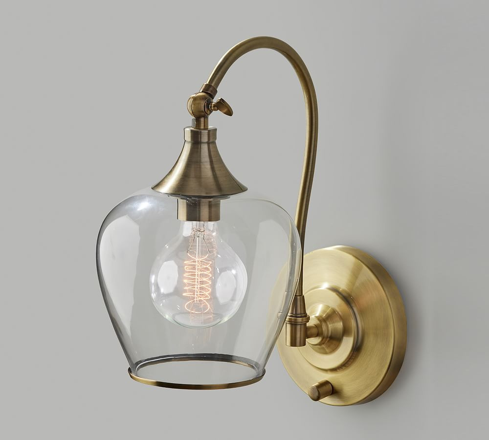 Lucia Hand-Blown Recycled Glass Sconce | Pottery Barn (US)