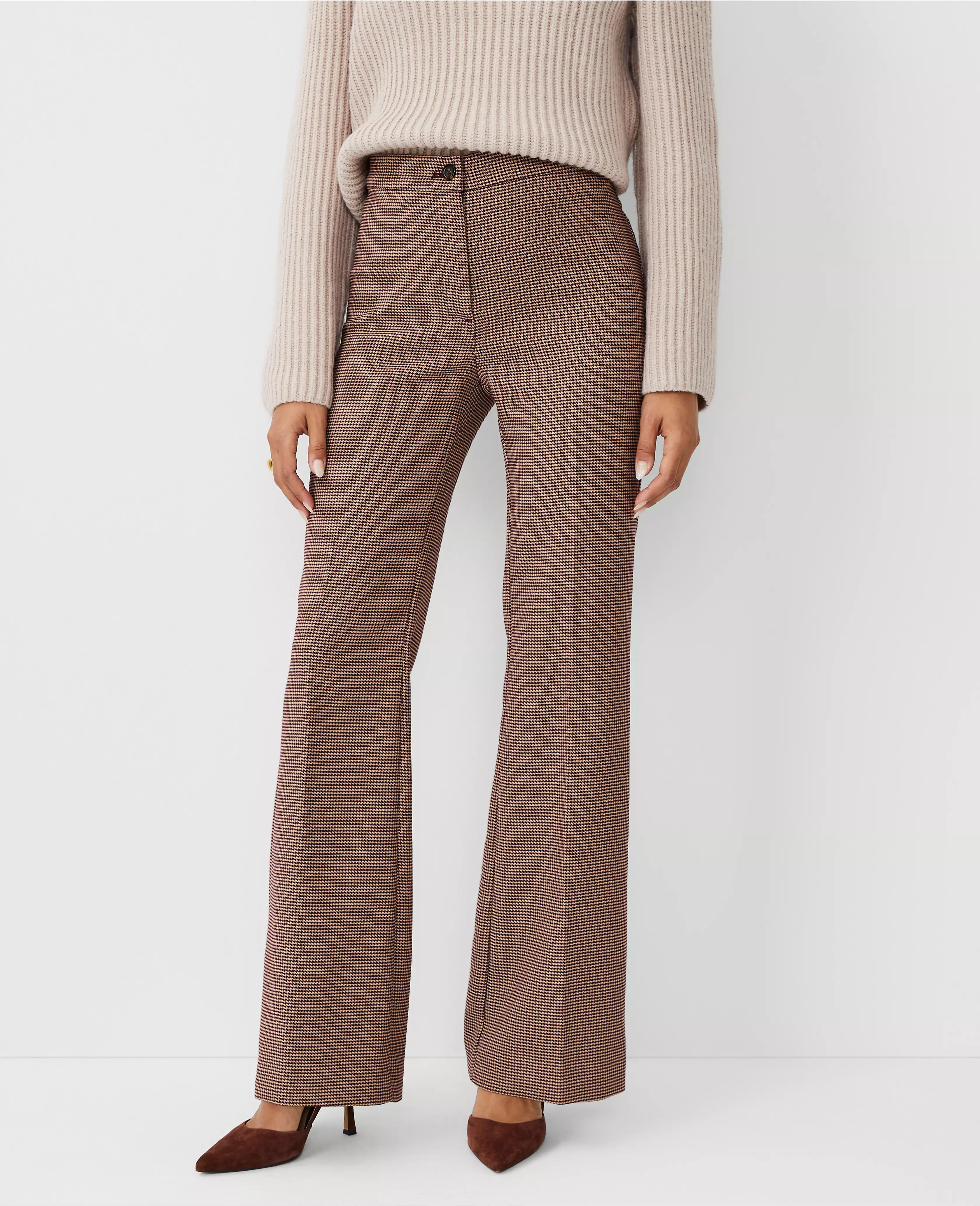 The Flare Trouser Pant in Houndstooth | Ann Taylor (US)