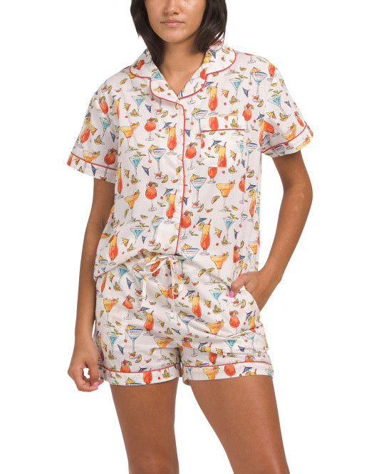 Cotton Cocktails Shorty Pajama Set | TJ Maxx