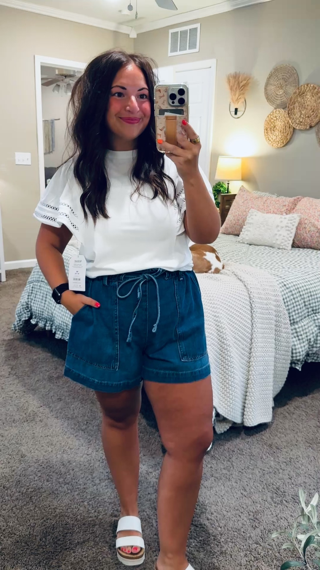 Cute, casual, and budget-friendly! 🤍 This lace sleeve tee from Walmart instantly elevates a pair of denim shorts for the perfect everyday summer outfit.


sandals: fit true to size // wearing a 5
shorts: fit true to size // wearing a large
tee: fits true to size // wearing a medium 

 #LTKootd #LTKMidsize