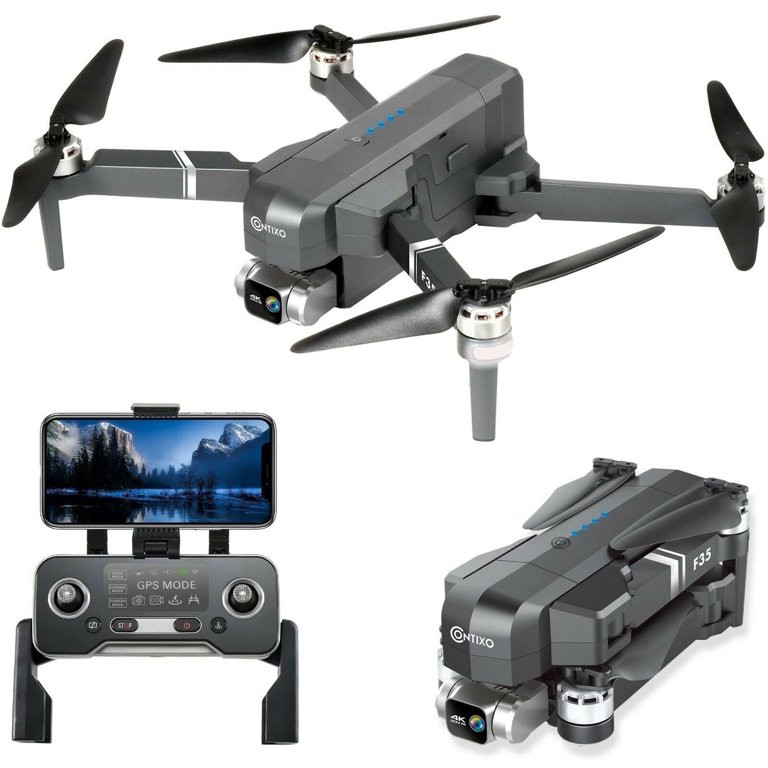 Contixo GPS Drone, 4K UHD Camera, 2-Axis Gimbal, 5000ft Range, Brushless Motor, Follow Me, Gestur... | Walmart (US)