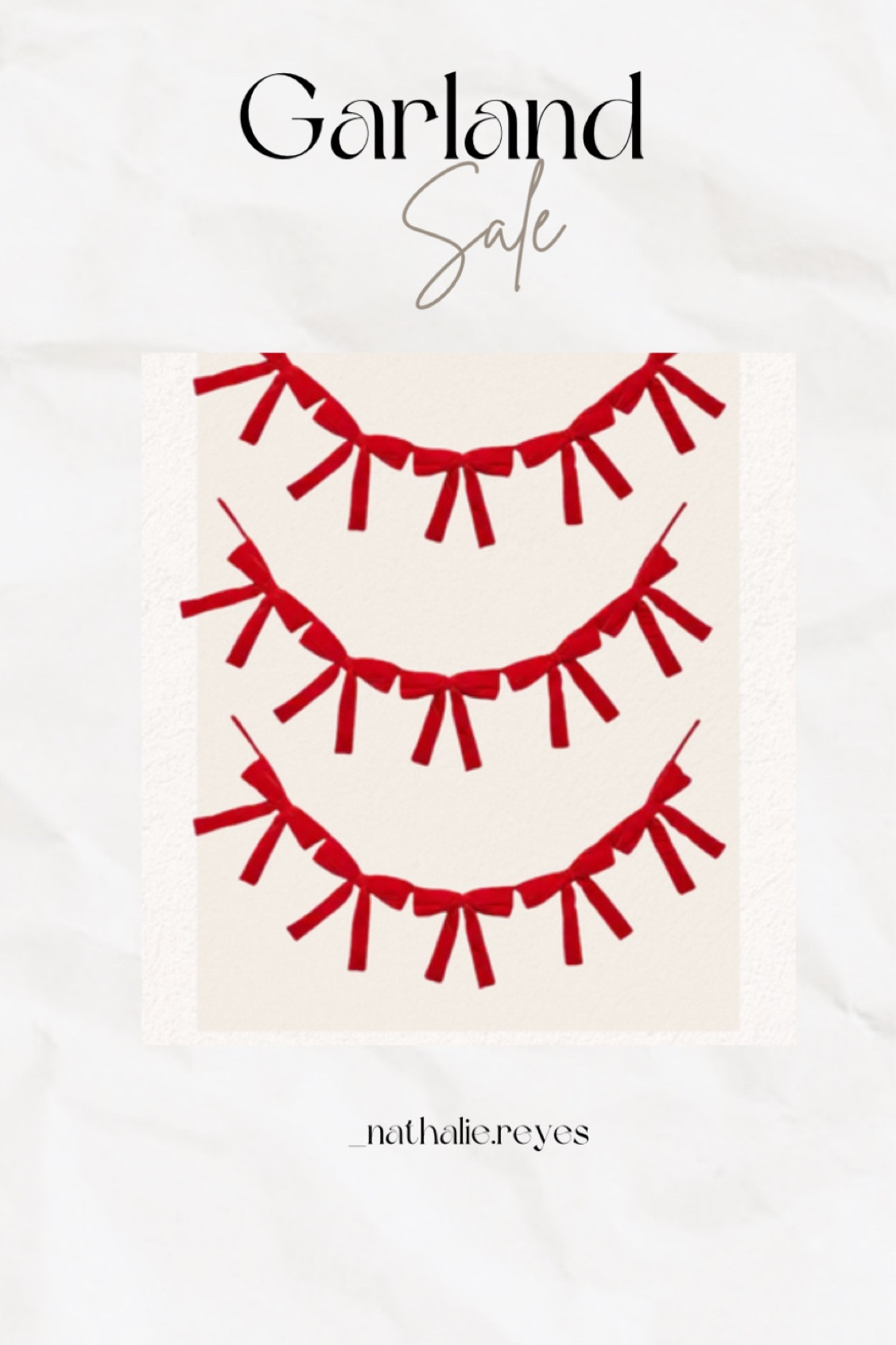 Christmas Bow Garland on sale 30% off

#LTKHome #LTKFallSale #LTKSaleAlert