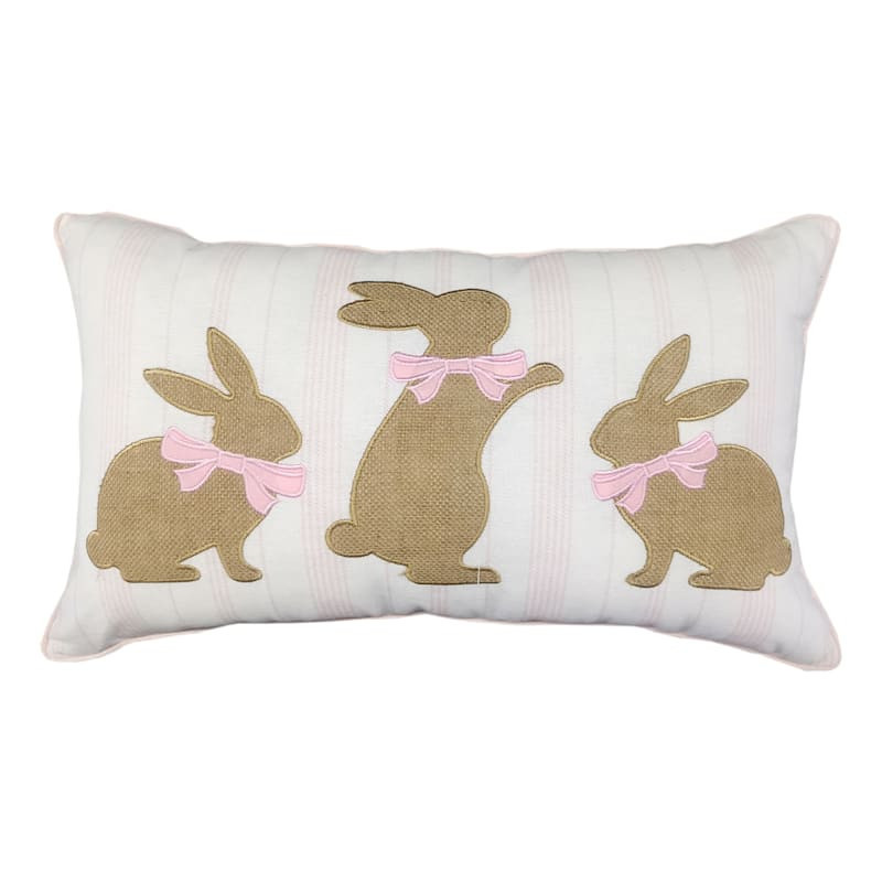 Easter Bunnies Burlap Throw Pillow, 14x24 | At Home