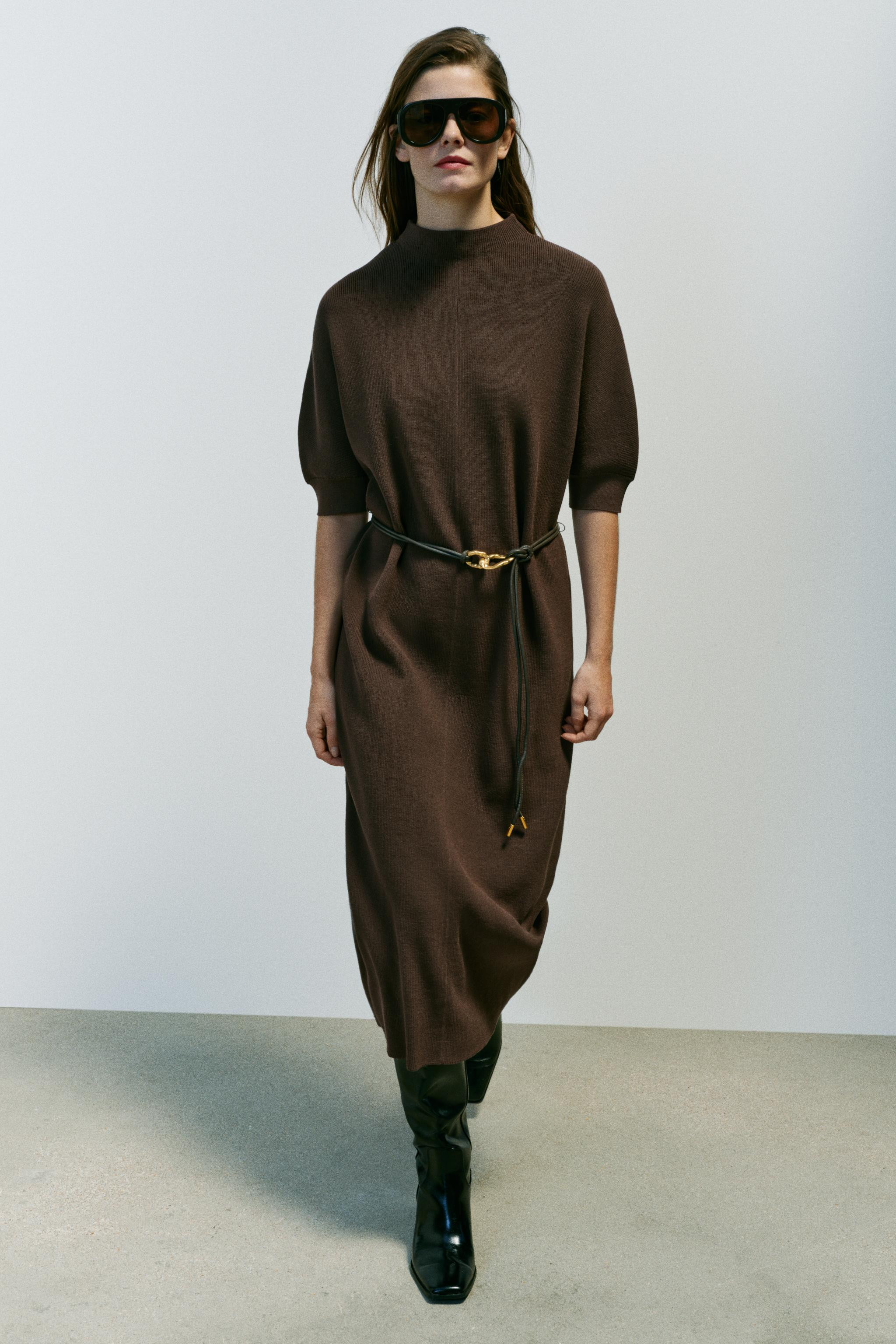BELTED KNIT MAXI DRESS | Zara US