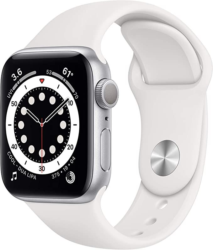 New Apple Watch Series 6 (GPS, 40mm) - Silver Aluminum Case with White Sport Band | Amazon (US)