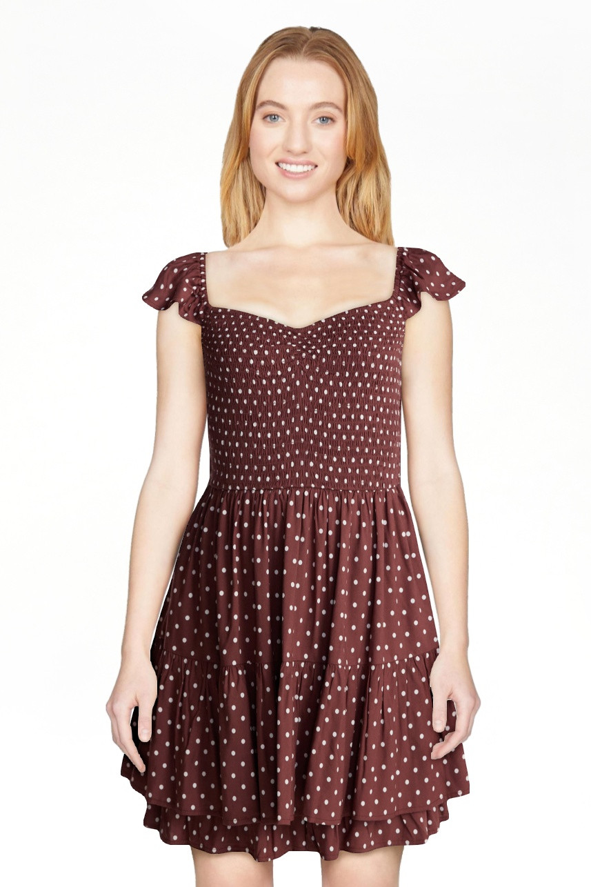 No Boundaries Smocked Romper with Flutter Sleeves, Women\u2019s XXS-XXL | Walmart (US)