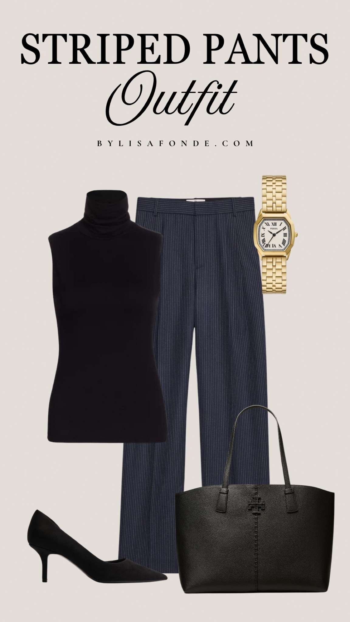 Blue striped pants outfit inspo 