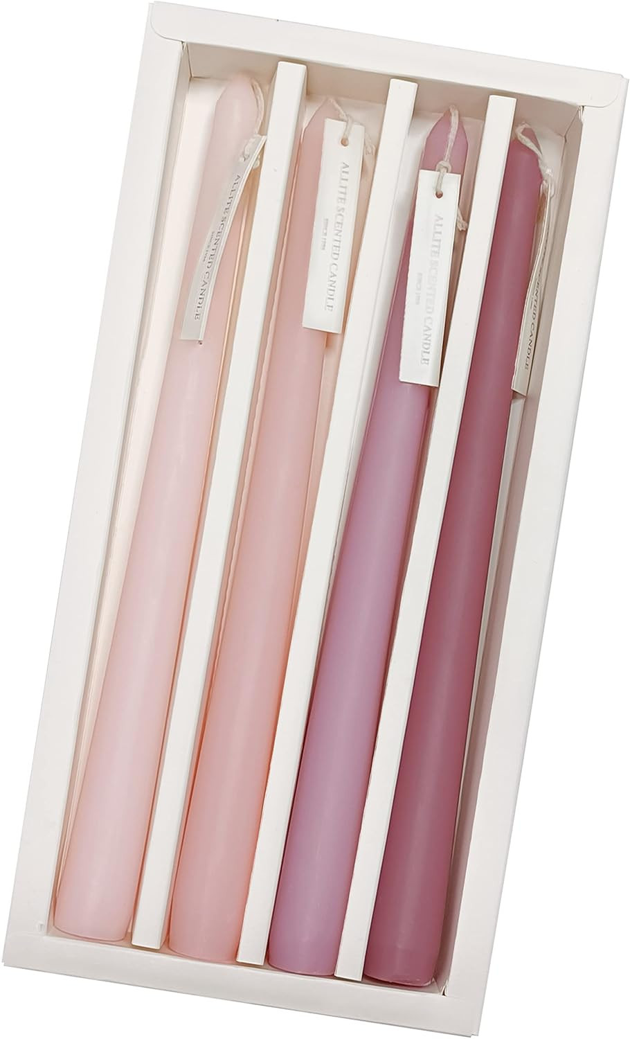 4 PCS Romantic Rose Scent Scented Pink Gradient Color Scented Taper Candles Smokeless Candle Long... | Amazon (US)