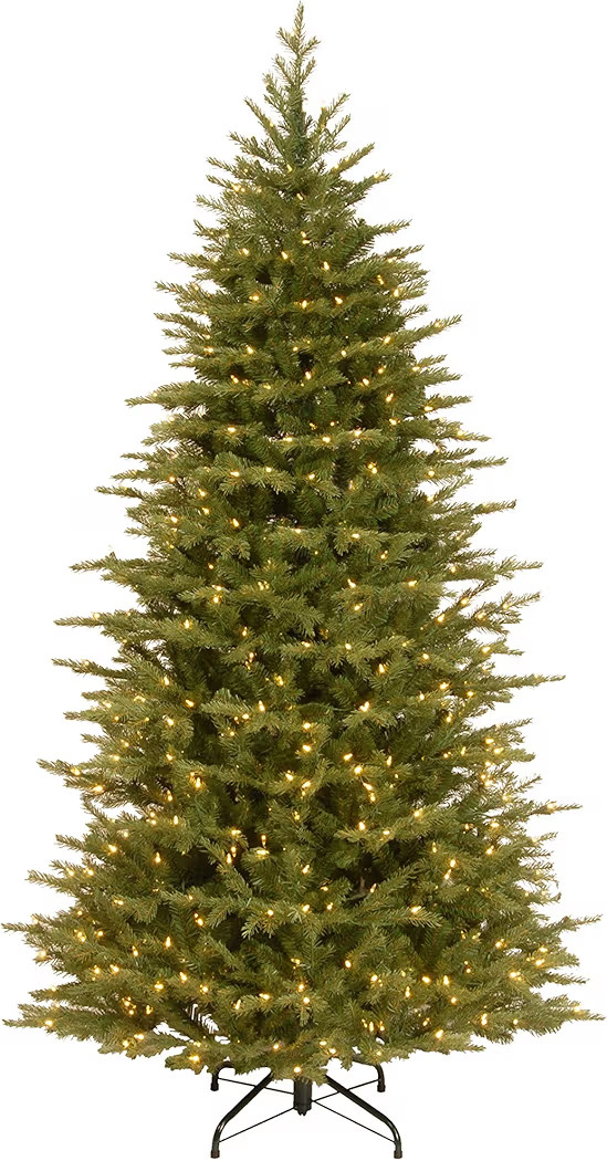 National Tree Company 7.5 ft Pre-Lit Nordic Spruce Slim Artificial Christmas Tree, 600 LED Lights... | Amazon (US)