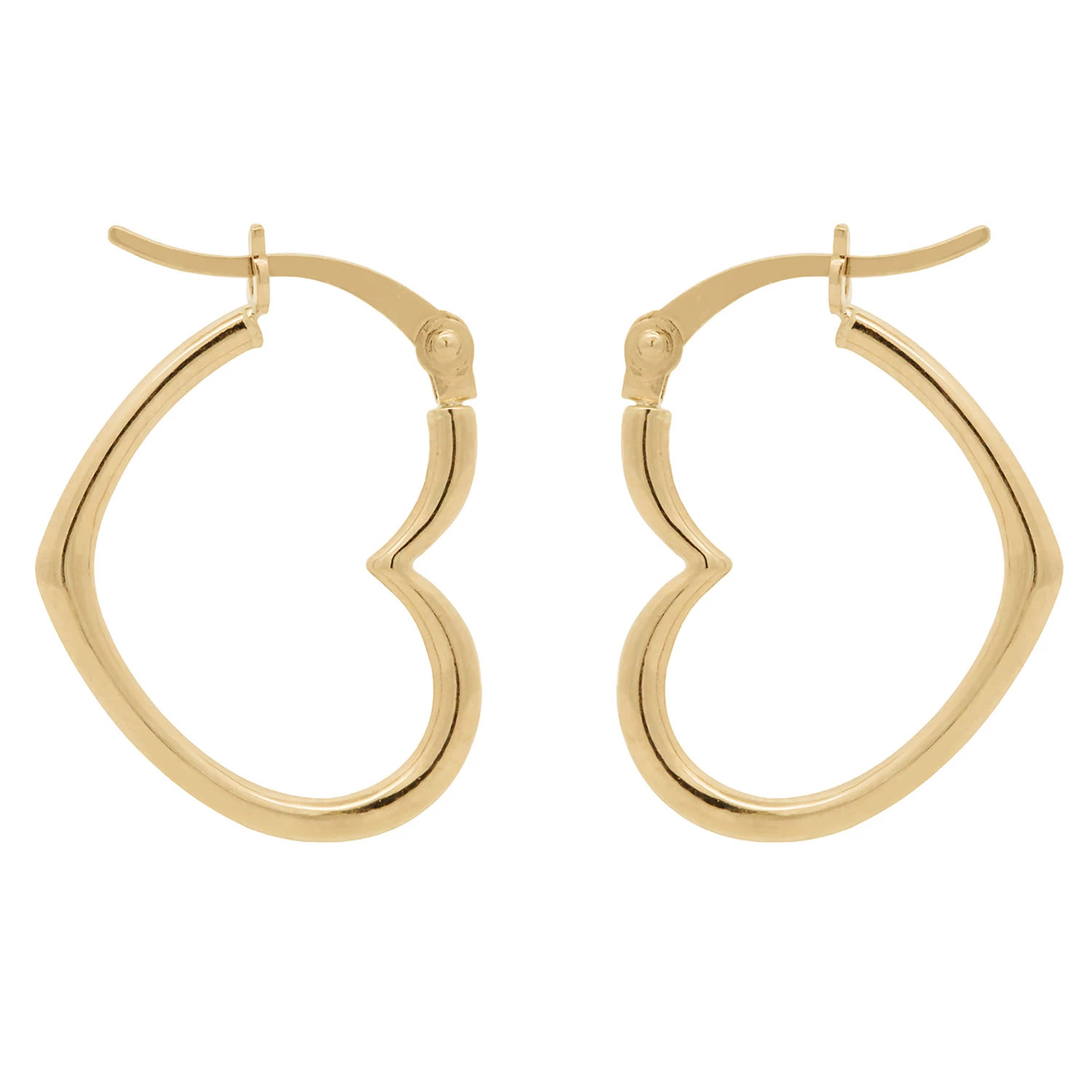 14K Gold Open Heart Hoop Earrings | Sam's Club
