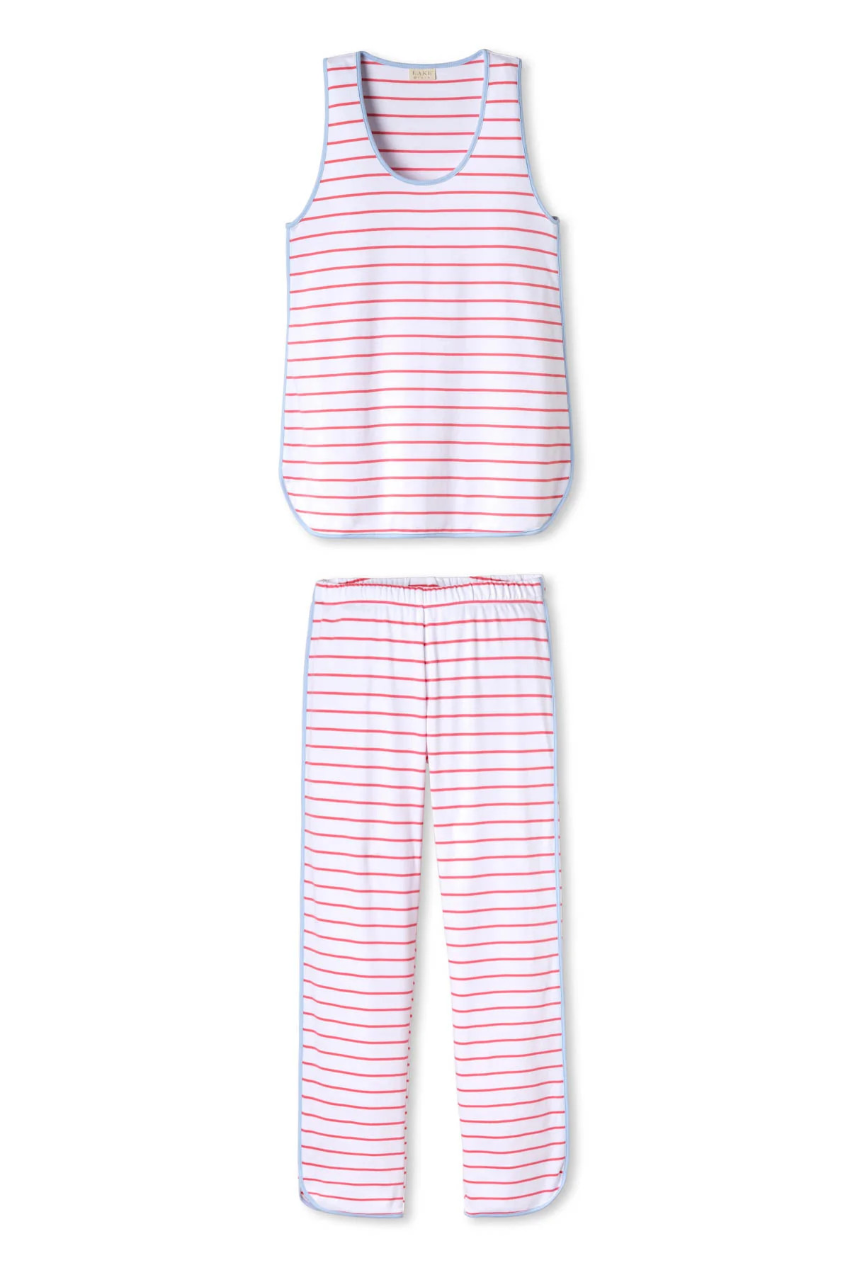 Pima Tank-Long Set in Sorbet | Lake Pajamas