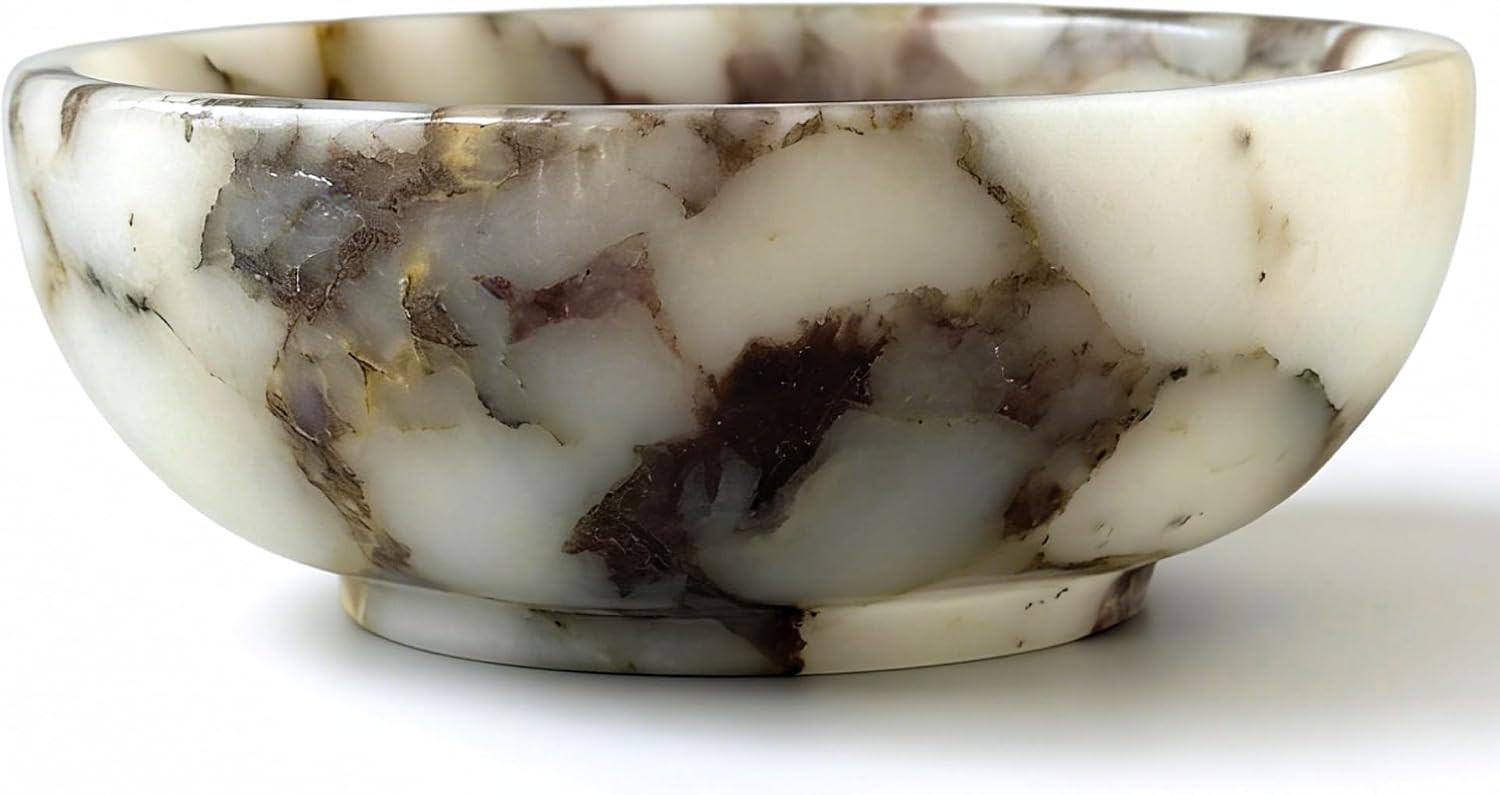 Natural Marble Bowl 5-Inch, Trinket Key Tray for Entryway Vanity | Real Calacatta Viola Stone, Ca... | Amazon (US)