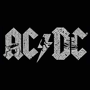 ACDC Song Title Word Art T-Shirt Women’s, Officially Licensed by LA Pop Art | Amazon (US)