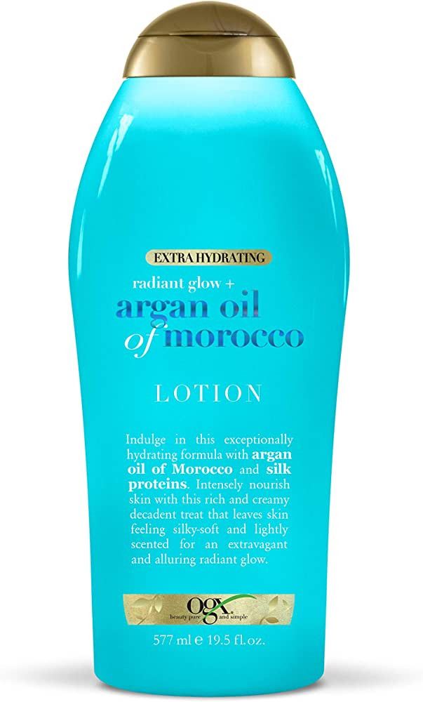 OGX Radiant Glow + Argan Oil of Morocco Extra Hydrating Body Lotion for Dry Skin, Nourishing Crea... | Amazon (US)