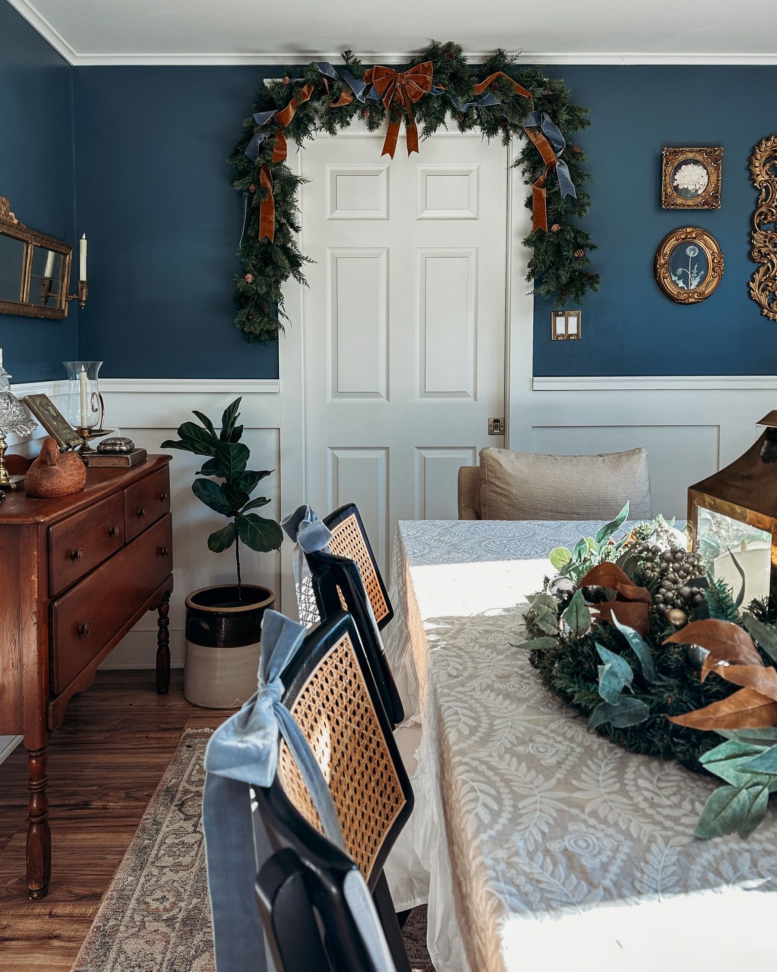 Victorian vintage Christmas in our dining room - garlands and velvet ribbon bows are my go to holiday obsession with year!

#LTKHome #LTKHoliday #LTKSeasonal