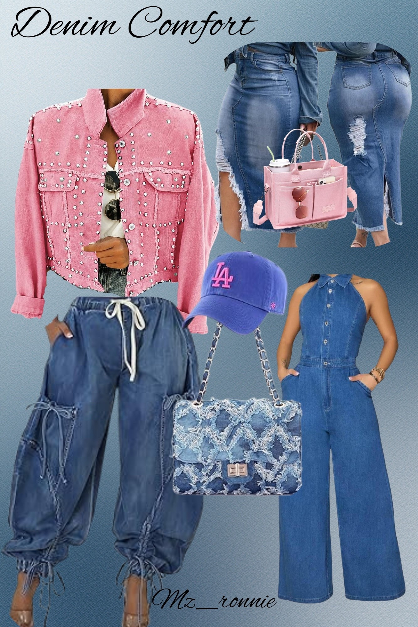 Denim Denim, and different patterns of denim are top tier.  I'm obsessed with the studded details in the blue jean jacket.  Shop this
Look at my LTK Shop in my bio, or click the link below.  🚨Low Stock

#LTKgrwm #LTKootd #LTKU