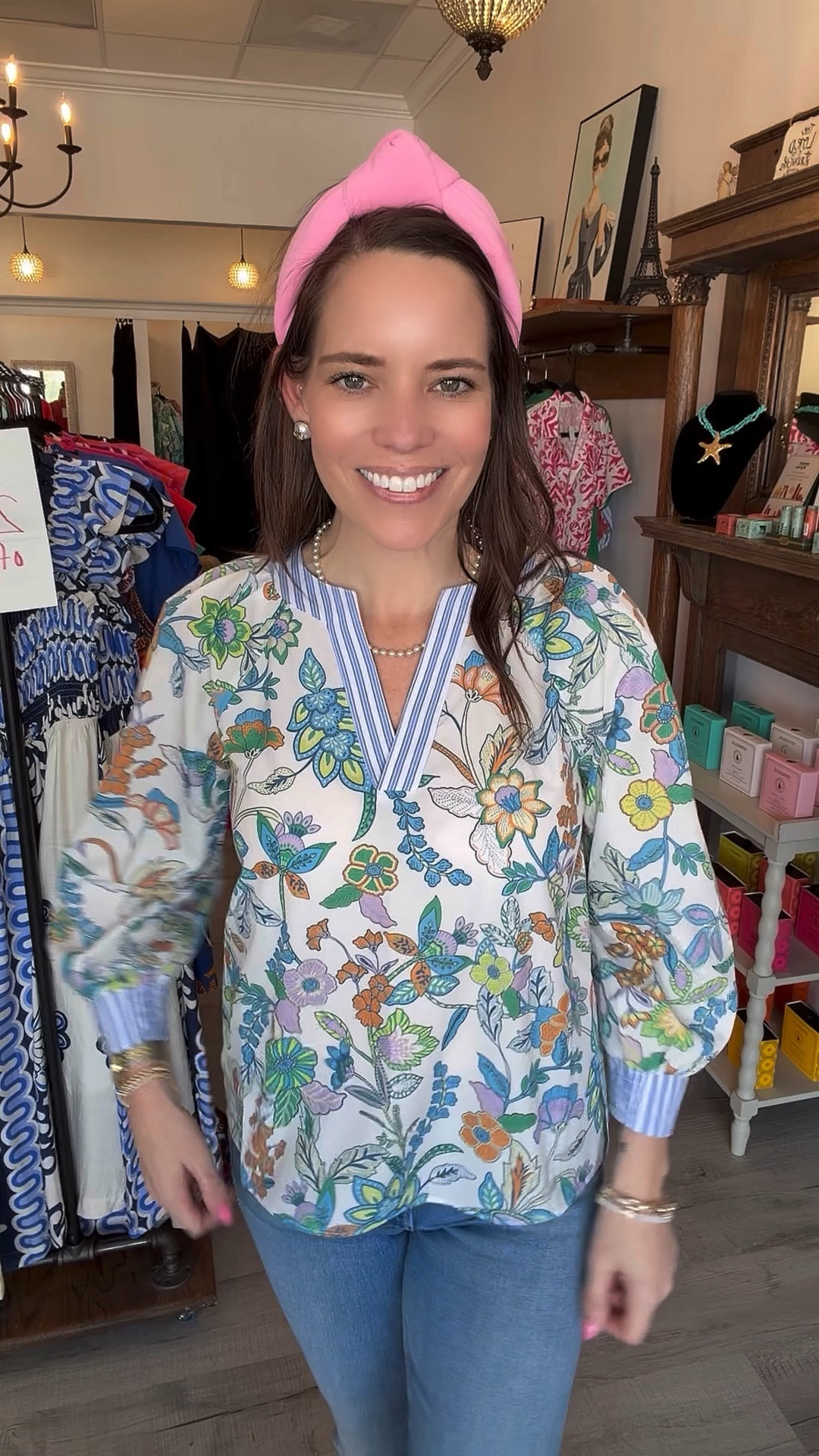 Floral Print Blouse & petite Jeans Spring Outfit

This floral print blouse is such a pretty piece for spring 🌸 The colorful botanical print paired with the blue striped trim gives it the perfect mix of classic and playful. I styled it with light wash jeans, gold mesh ballet flats, a pearl necklace, and a pink knot headband for an easy preppy everyday look.

Floral print blouse outfit, spring floral top, preppy floral blouse, colorful spring outfit idea, boutique floral blouse, jeans and blouse outfit, feminine spring style, casual preppy outfit, spring everyday outfit, floral blouse styling 🌸💙👖petite denim, petite jeans 

#LTKPetite #LTKOver40 #LTKootd

#LTKootd #LTKPetite #LTKOver40