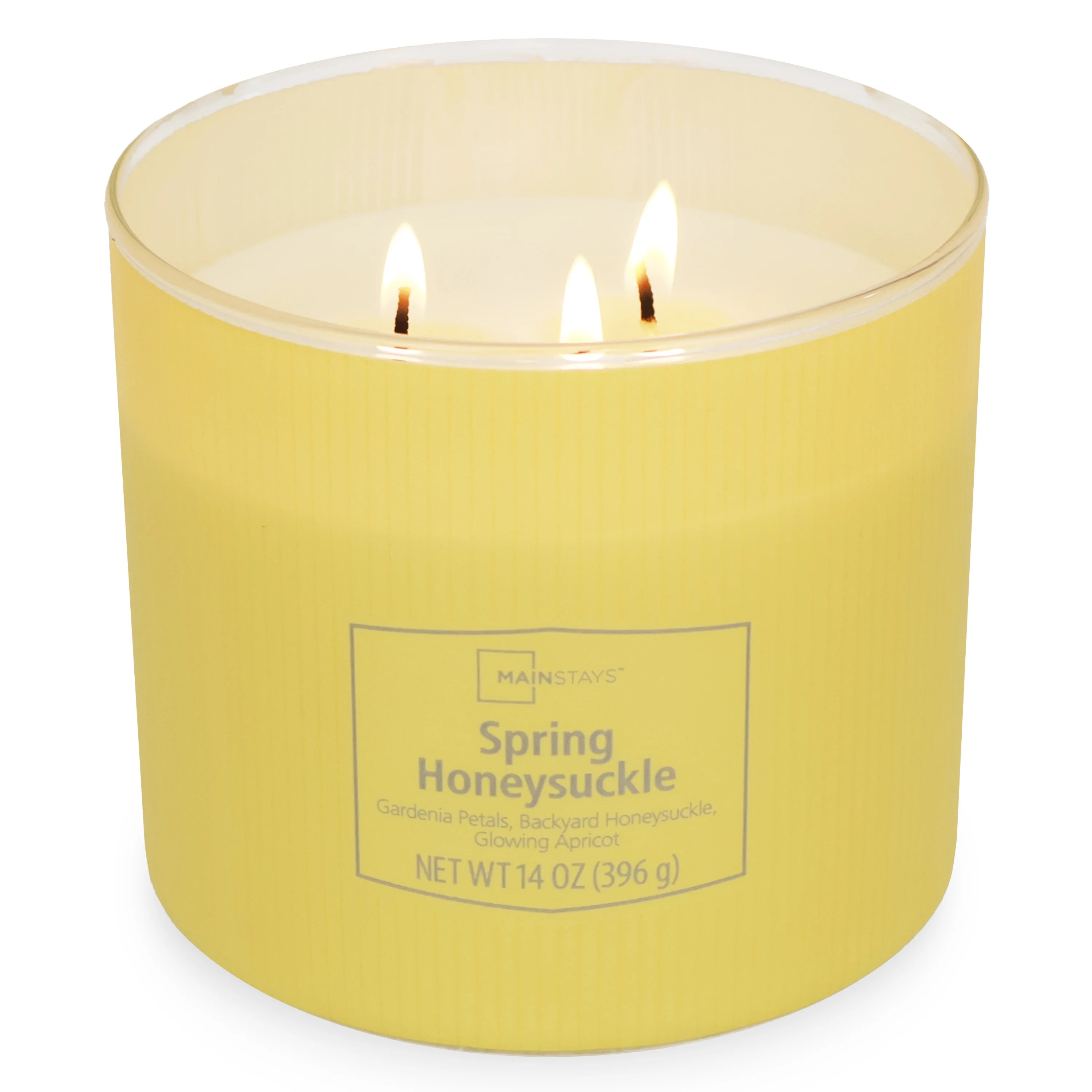 Mainstays 3-Wick Textured wrapped candle, Spring Honeysuckle Fragrance, 14oz | Walmart (US)