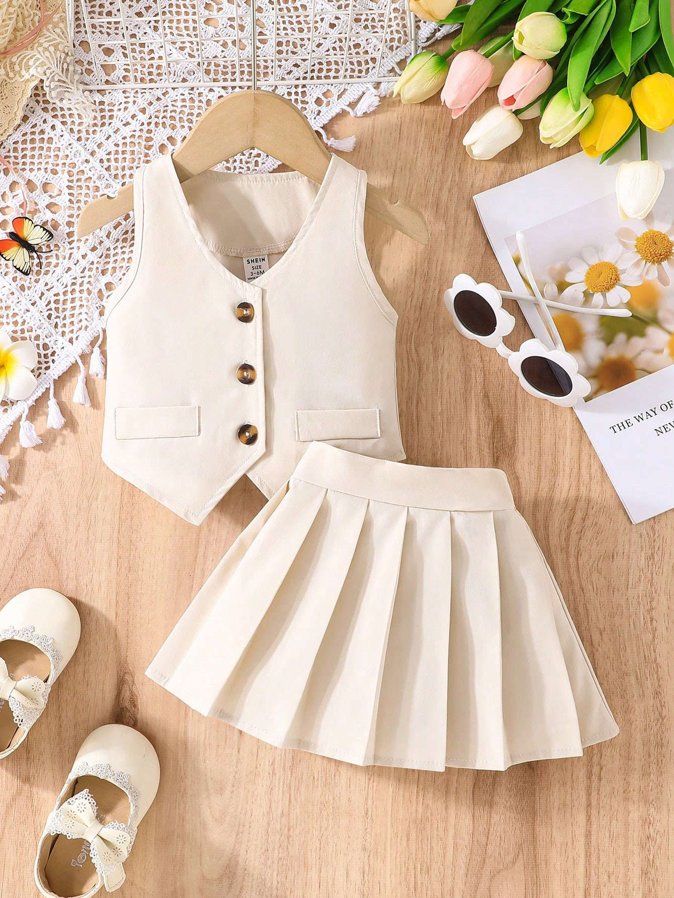 Trends2pcs/Set Baby Girls Summer Sleeveless Top And Skirt Set | SHEIN