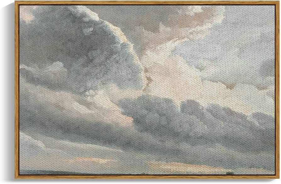 InSimSea Framed Landscape Canvas Wall Art | Study of Clouds Painting Prints Wall Decor | Modern F... | Amazon (US)