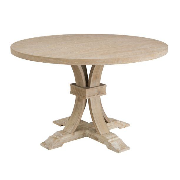 Siena White-washed Finished Round Pedestal Dining Table | Walmart (US)