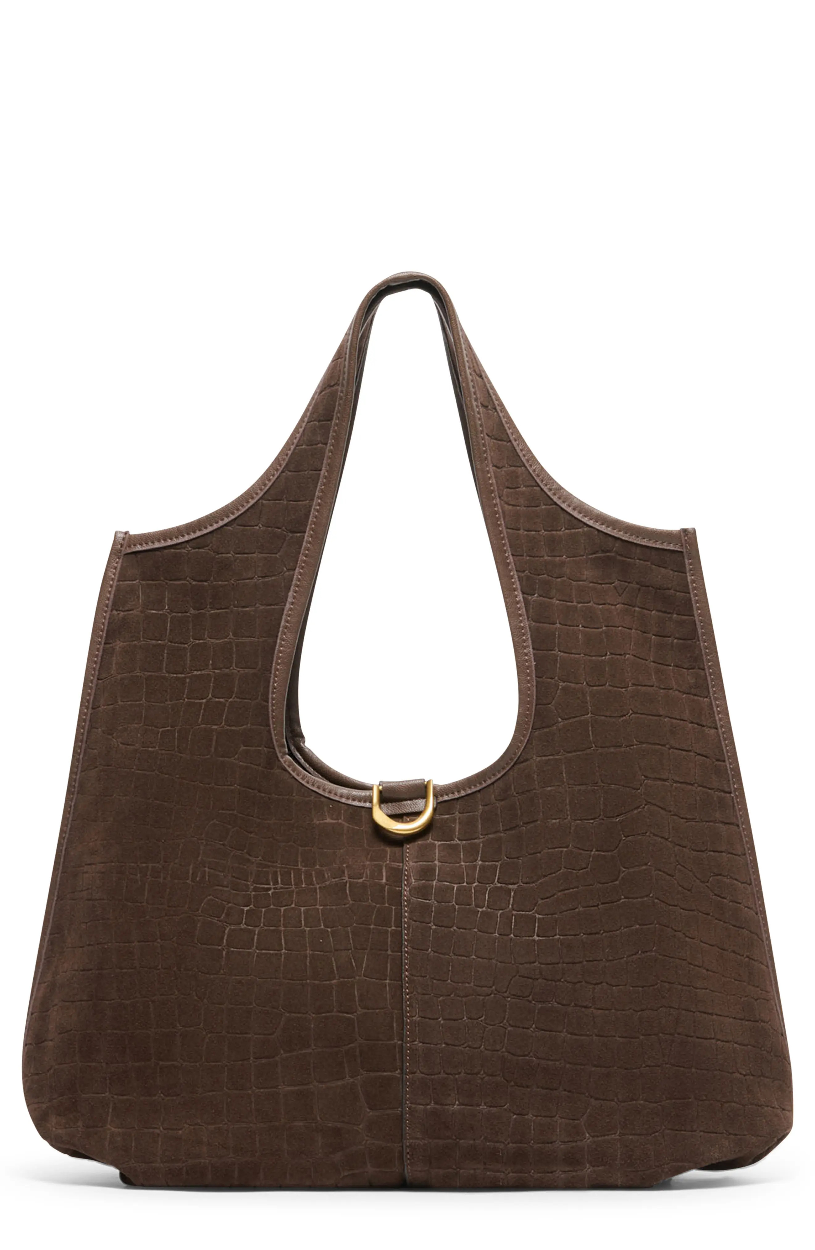 Dolce Vita Pava Croc Embossed Suede Shoulder Bag (Women) | Nordstrom | Nordstrom