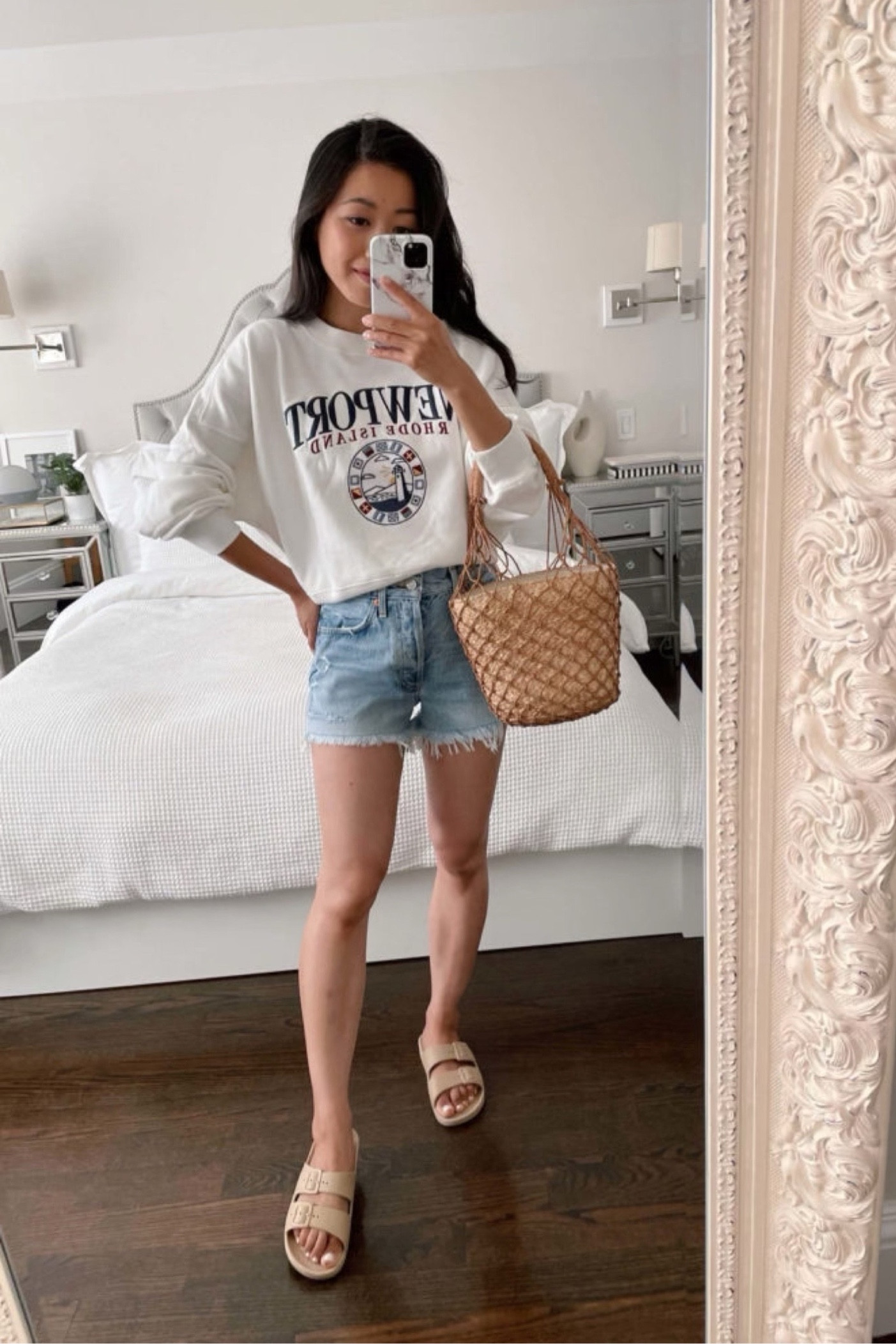 Sale alert: 45% off my bag, 20% off sweatshirt & both my denim shorts and slide sandals are included in the Shopbop event 

•Agolde Parker denim shorts sz 2. Flattering nipped in waist with looser leg opening cut. 
•Freedom Moses sandals - love these for summer, easy to slide on and waterproof! I got a 5 and they were loose at the strap so I put foam tape inside, should’ve gotten a 4 instead. 
•J.Crew straw tote - so glad they restocked this! Used it so much last summer, love the secure liner.
•Abercrombie crewneck sweatshirt - I sized up for a slouchier fit. My exact one is from last year, but I linked the current prints. 

#petite

#LTKsalealert #LTKstyletip #LTKSeasonal