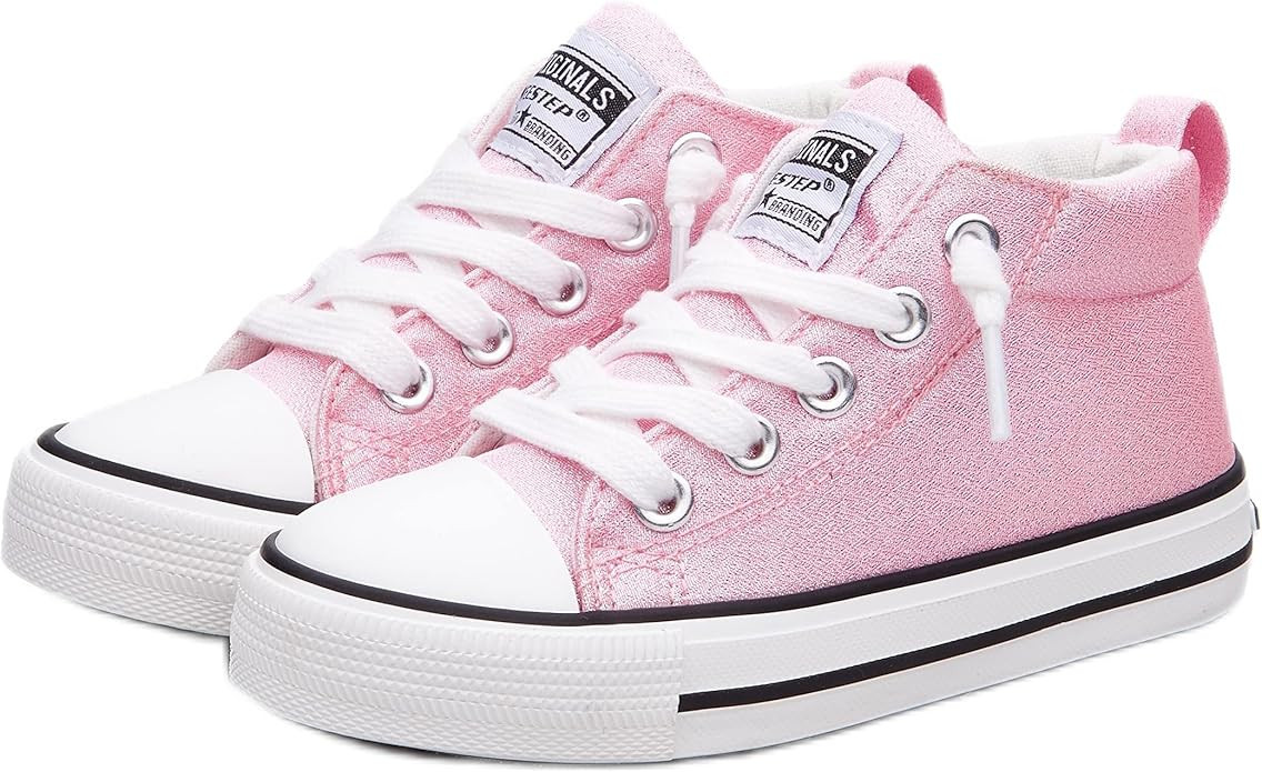 Weestep Toddler Little Kid Boys and Girls Classic Cotton Slip On Mid Top Sneakers | Amazon (US)