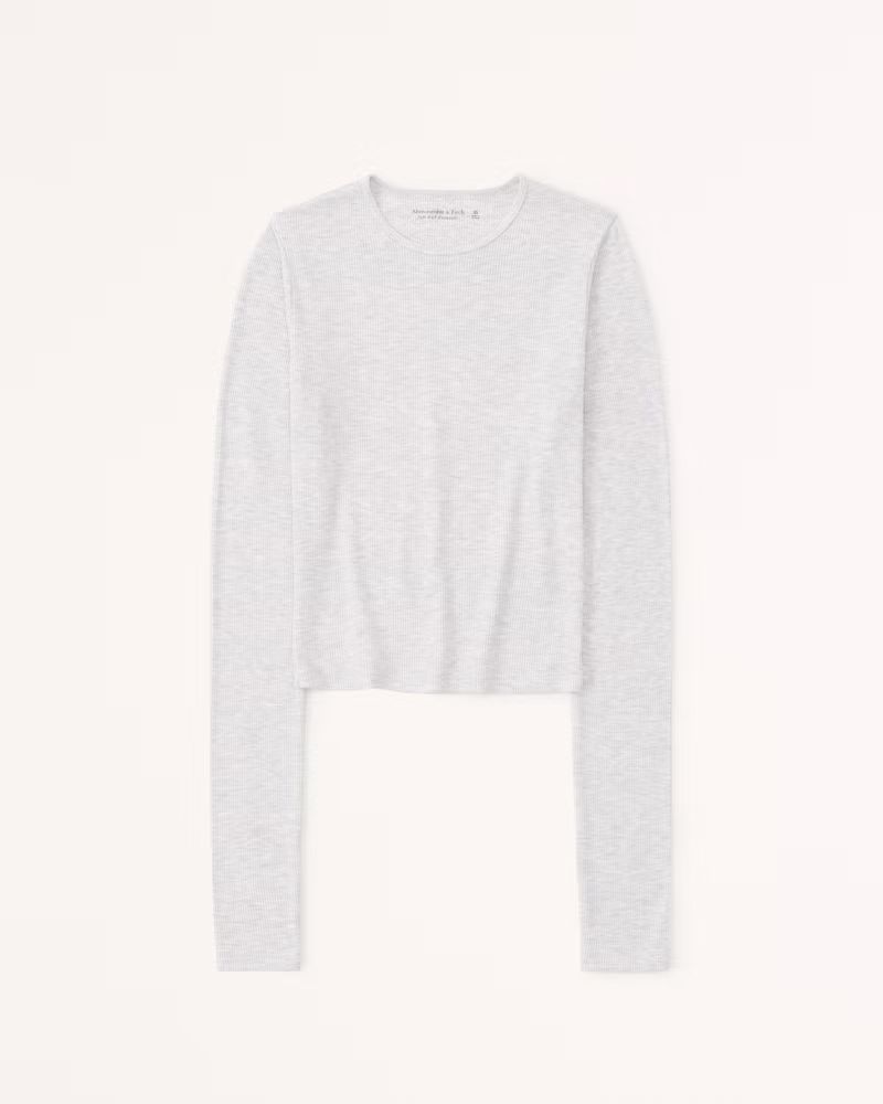 Women's Long-Sleeve Featherweight Rib Top | Women's Tops | Abercrombie.com | Abercrombie & Fitch (US)
