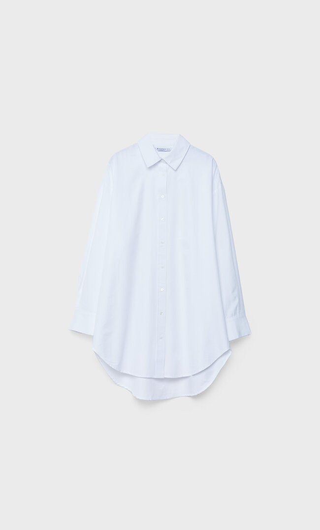 Long poplin shirt | Stradivarius (UK)