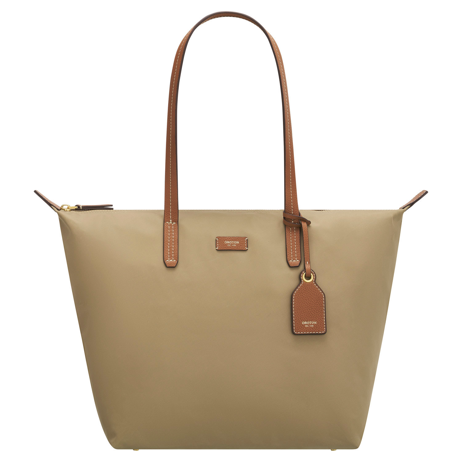 Lilly Nylon Light Weight Tote Bag Mushroom/Cognac | Oroton