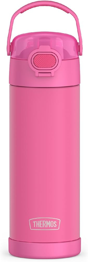 THERMOS FUNTAINER 16 Ounce Stainless Steel Vacuum Insulated Bottle with Wide Spout Lid, Neon Pink | Amazon (US)