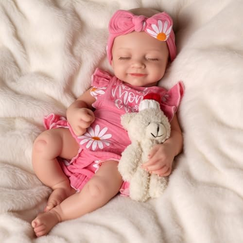 BABESIDE Silicone Baby Doll Lifelike Reborn Baby Dolls - 16 Inch (Weight 4 Lb) Full Platinum Silicone Reborn Baby Doll Slicone Full Body Anatomically Correct Sleeping Baby Girl with Gift Box | Amazon (US)