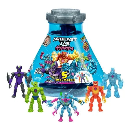 MrBeast Lab Hybrids Mega Pack, Reveal Different Hybrid Parts To Create 5 Mix & Match Action Figures, Collect 30+ Beasts, Ages 6+ | Walmart (US)