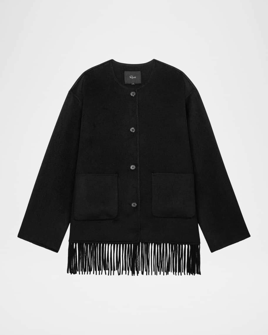 Tomoko Fringe Wool-Blend Jacket | Neiman Marcus