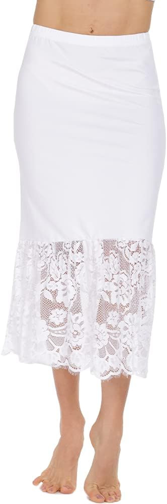 MANCYFIT Half Slips for Under Dresses Extender Slip Skirt for Women Lace Trim Long Underskirt 22 ... | Amazon (US)
