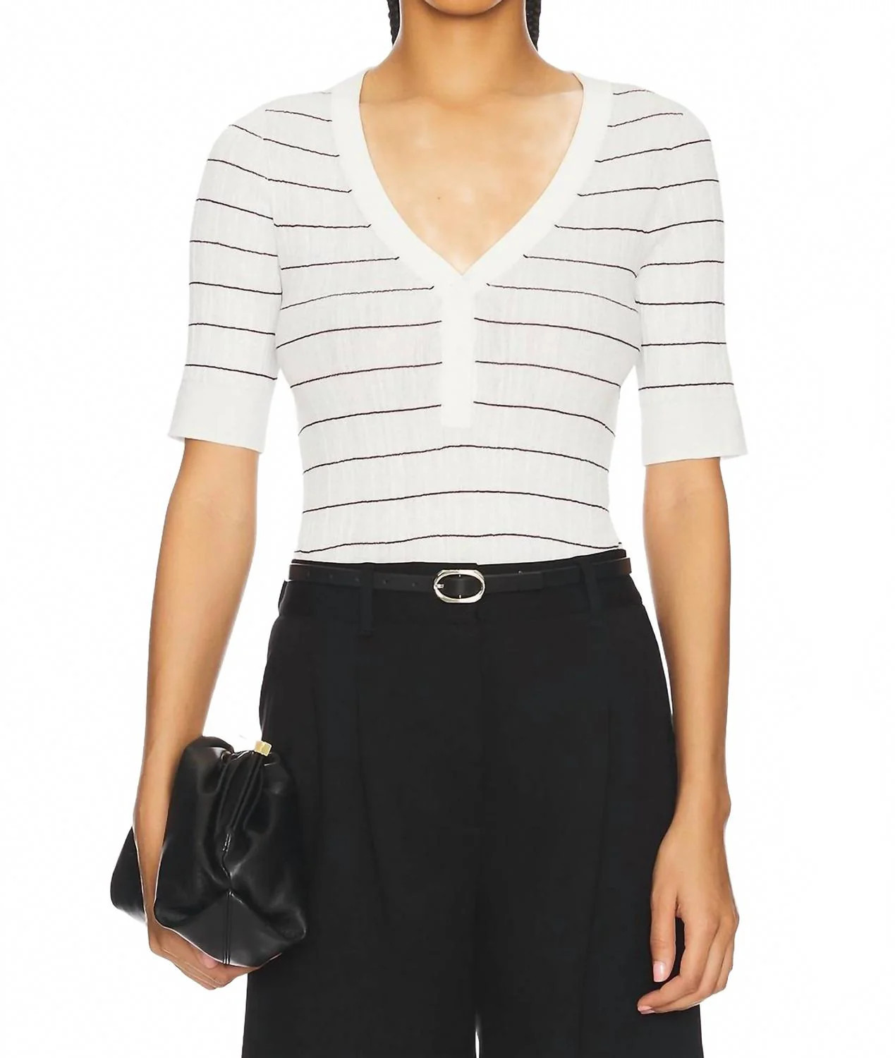 Francis Top In Bright White/navy | Shop Simon