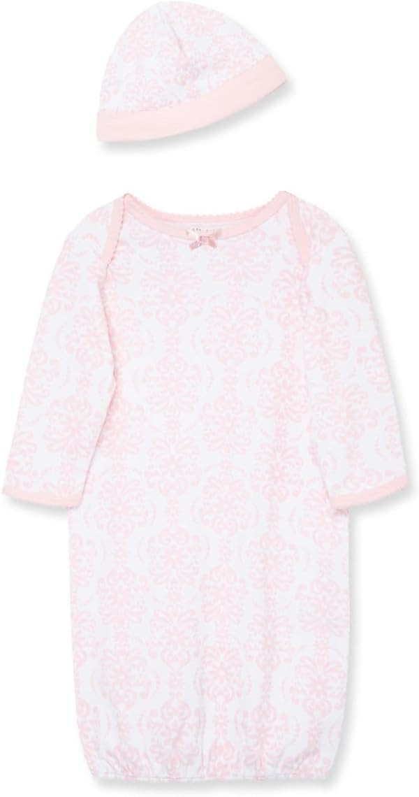 Little Me Clothes for Baby Girls' 2-Piece Nightgown and Cap Set 100% Cotton with Elastic Bottom, ... | Amazon (US)
