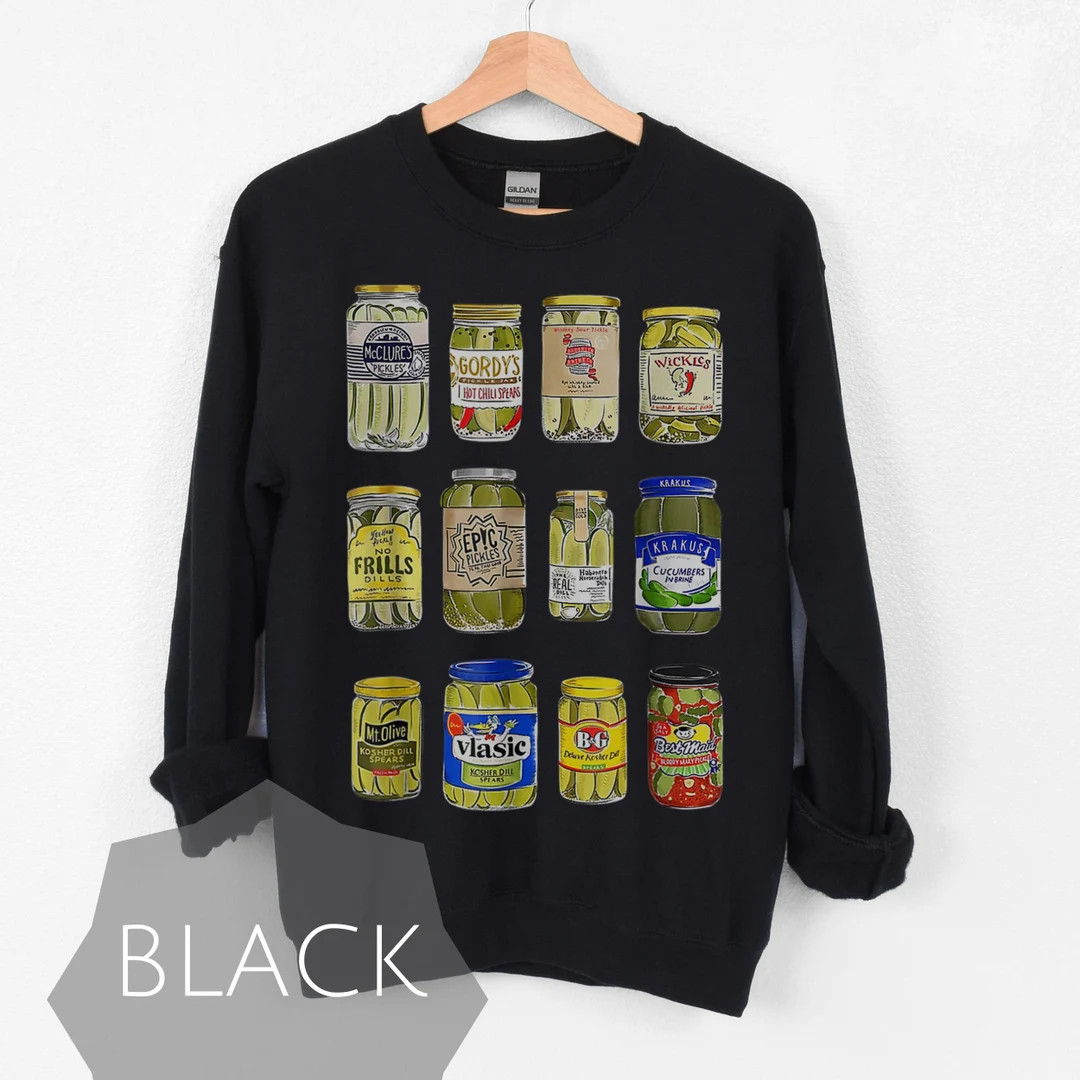 Pickle Sweat Shirts Vintage Canned Pickles Sweatshirt Pickle Jar Sweater Pickle Sweat Pickle Gift... | Etsy (US)