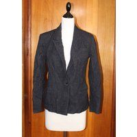 1970S Dark Charcoal Grey Wool Lined Blazer Spring Jacket Women's S | Etsy (US)